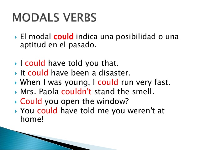 oraciones con could modal verbs