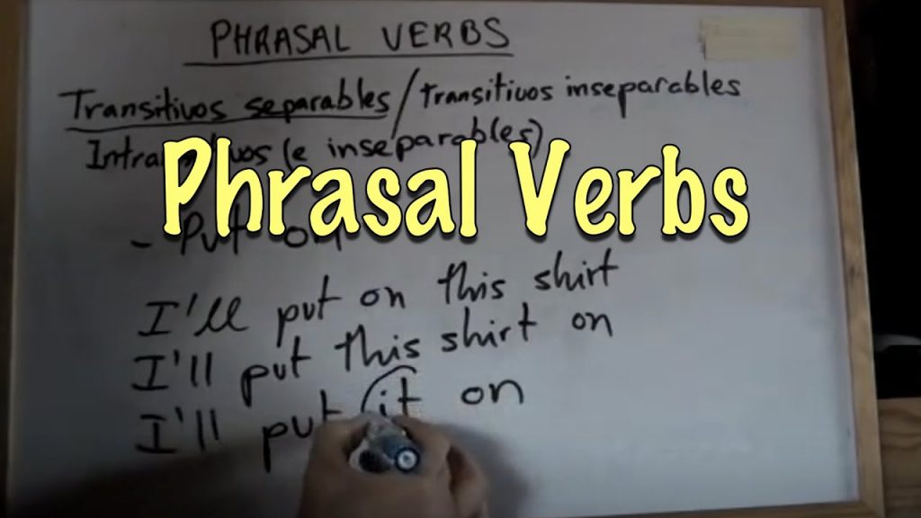 oraciones con phrasal verbs get	
